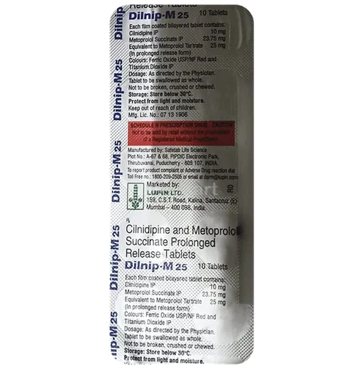 dilnip m 25mg tablet 10's